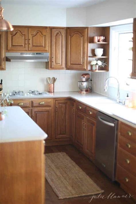 updating honey oak kitchen cabinets